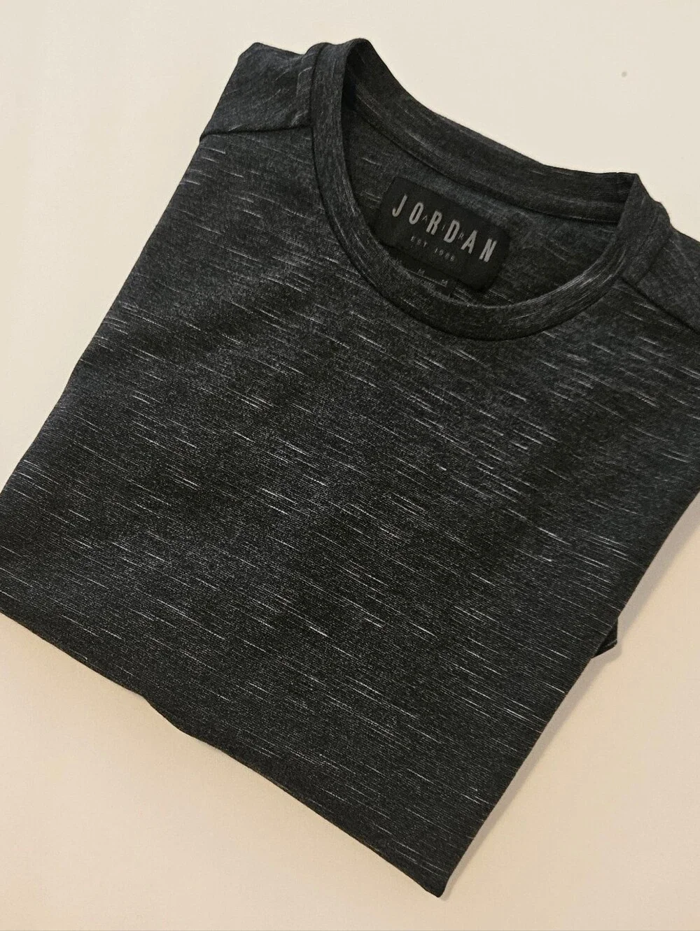 Men's Jordan Lux Tech Fleece Midweight Crewneck T-Shirt - Black Space-dye - M